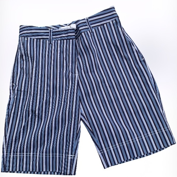 NWT Bugatchi Women size 2 striped “midnight” shorts Golf Shorts - Picture 2 of 8